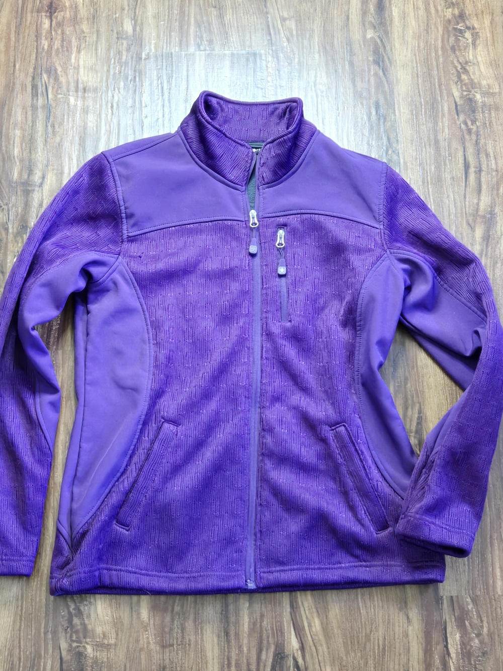 Swiss Tech Purple Full-Zip Women's Textured Lightweight Jacket